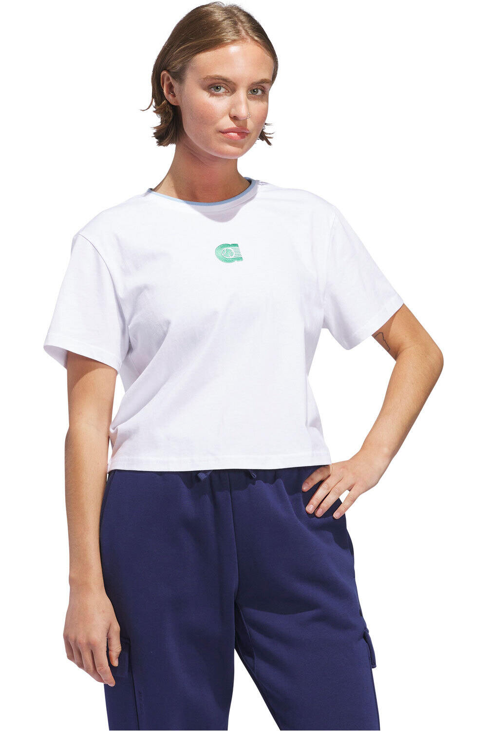 adidas camiseta manga corta mujer W SumrPrep Crop vista frontal