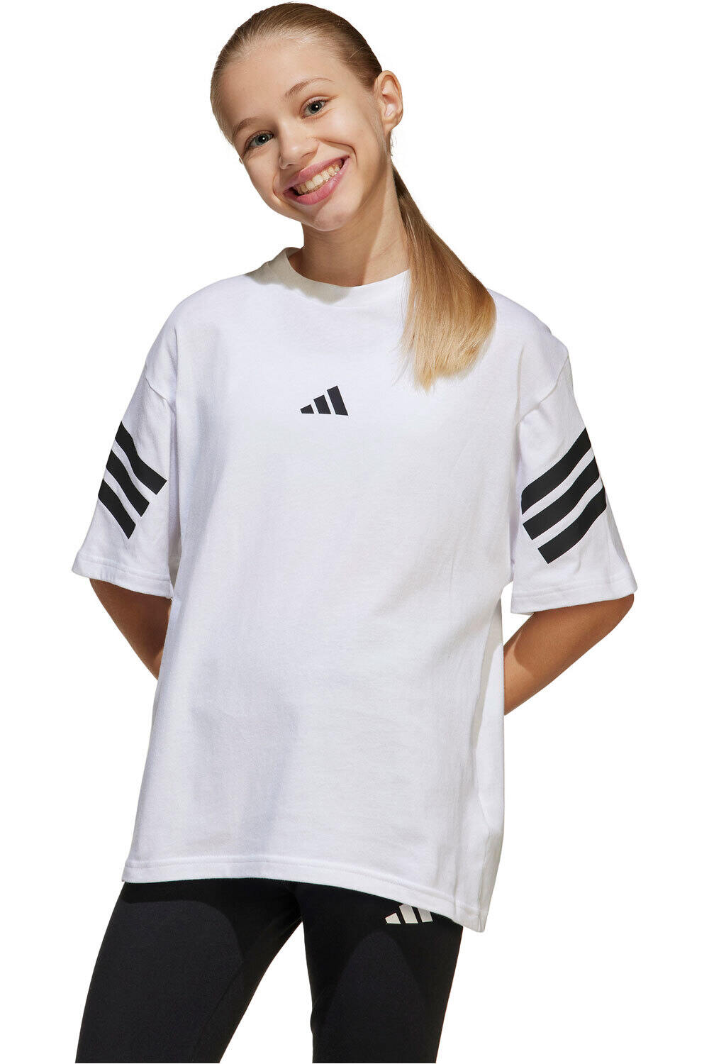 adidas camiseta manga corta niña J FI 3S T vista frontal