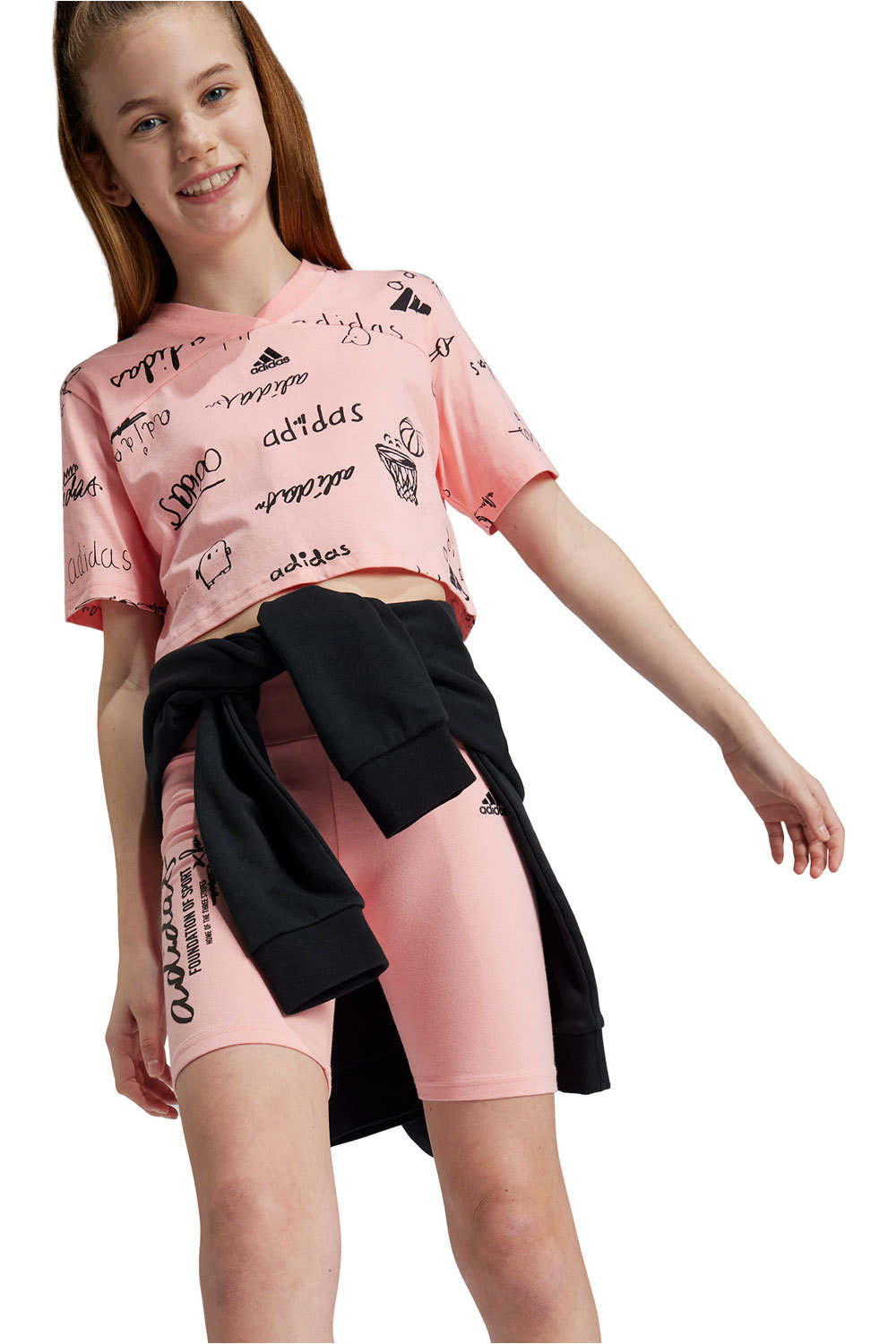 adidas camiseta manga corta niña JG BLUV CR T vista detalle