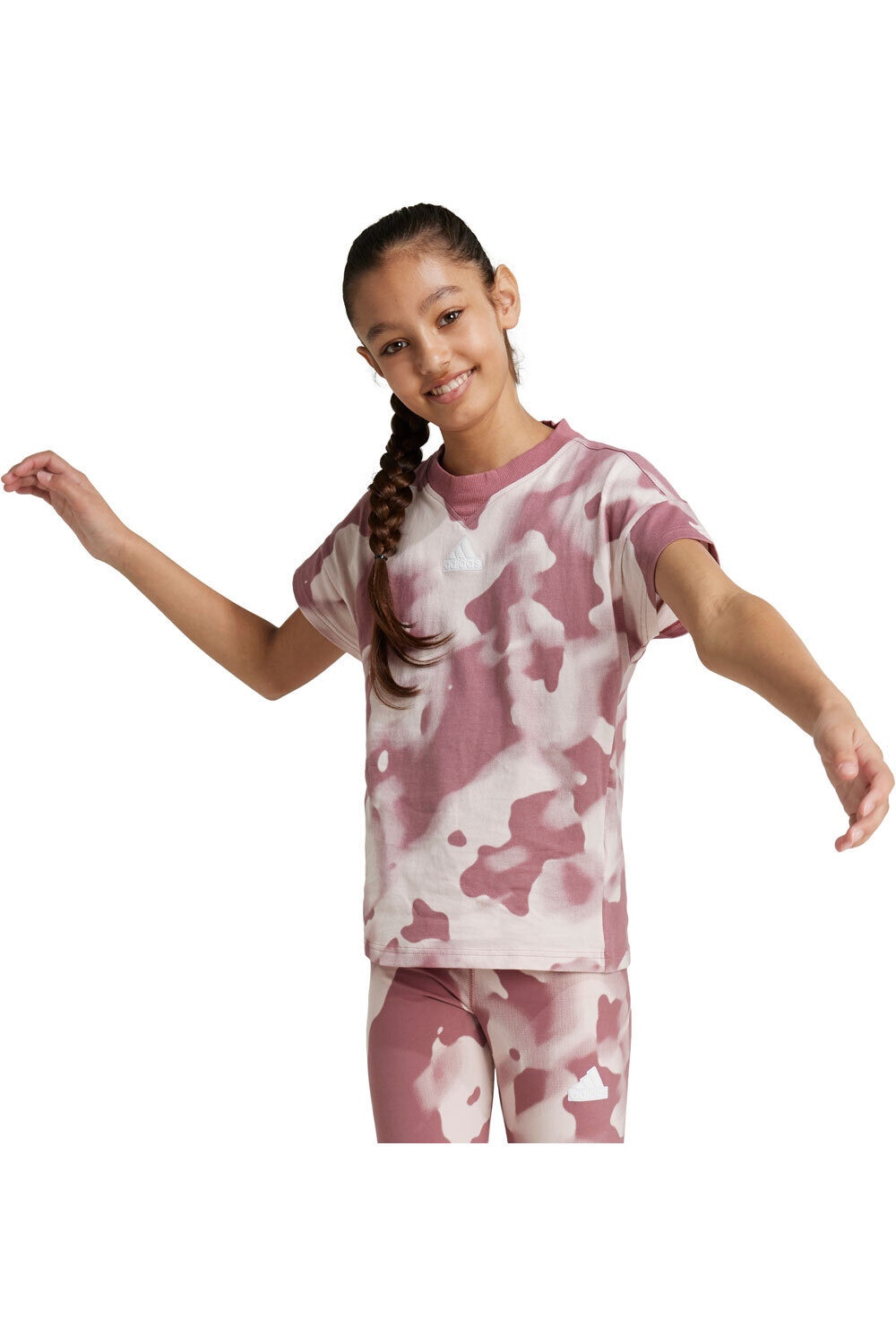 adidas camiseta manga corta niña JG FI AOP T vista frontal
