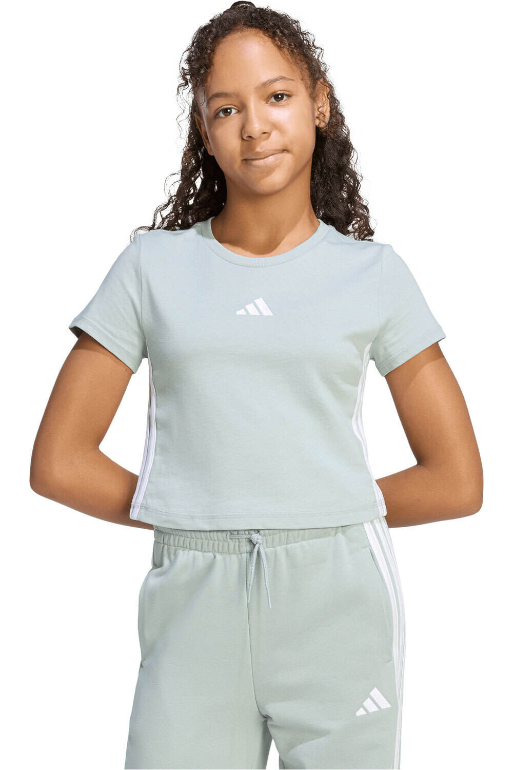 adidas camiseta manga corta niña X_JG 3S BABY TEE vista frontal