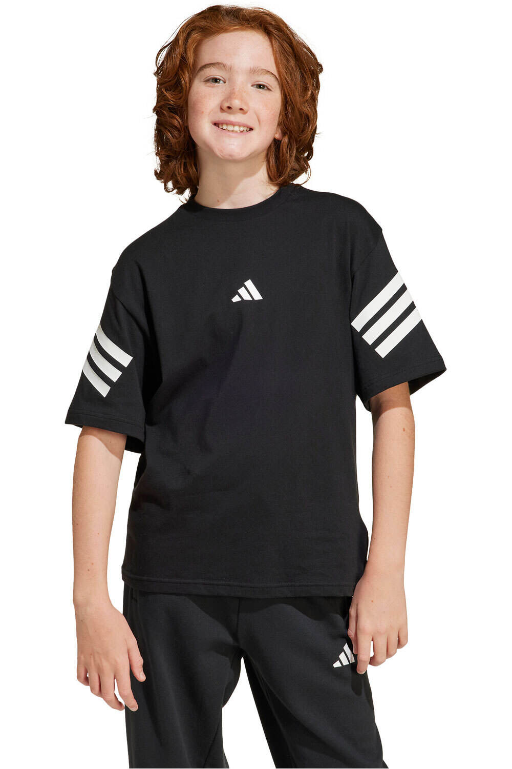 adidas camiseta manga corta niño FUTURE ICONS 3 STRIPES vista frontal