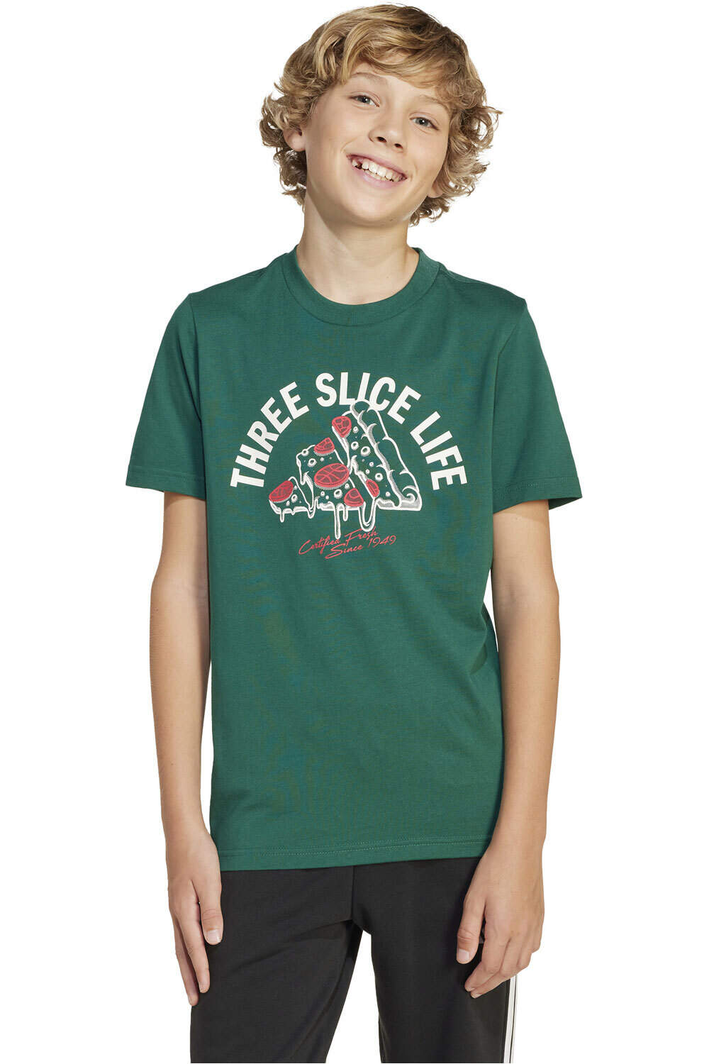 adidas camiseta manga corta niño J L PIZZA TEE vista frontal