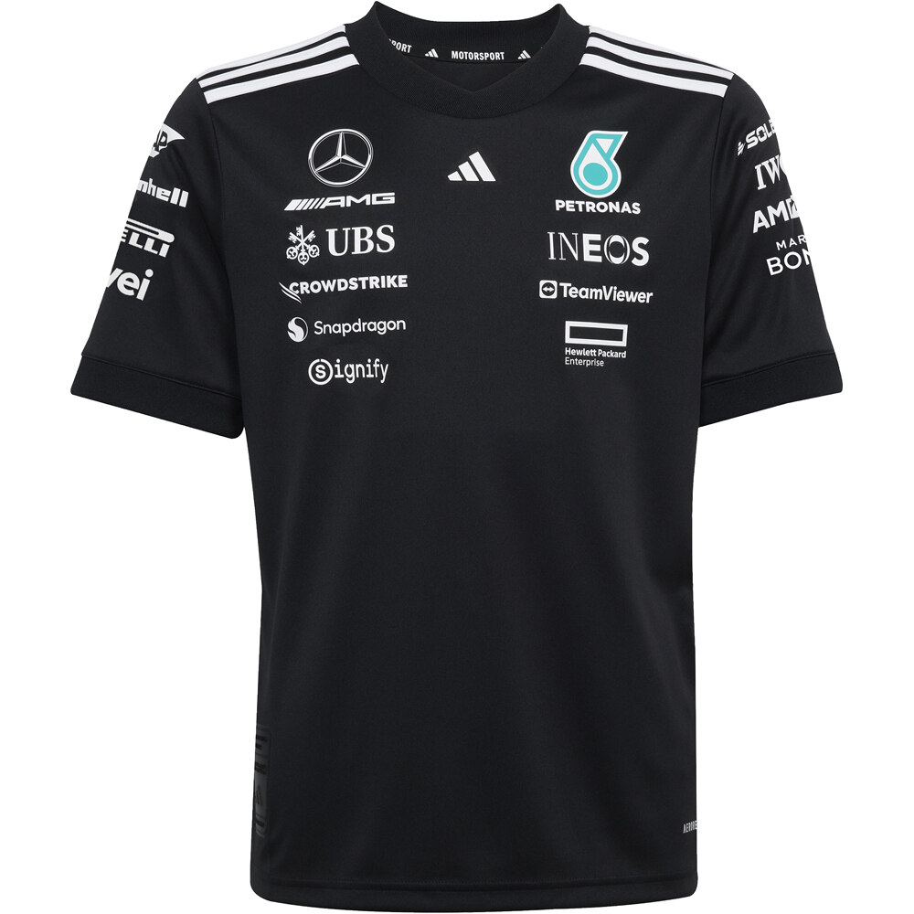 adidas camiseta manga corta niño MERCEDES AMG PETRONAS F1 TEAM DRIVER vista frontal