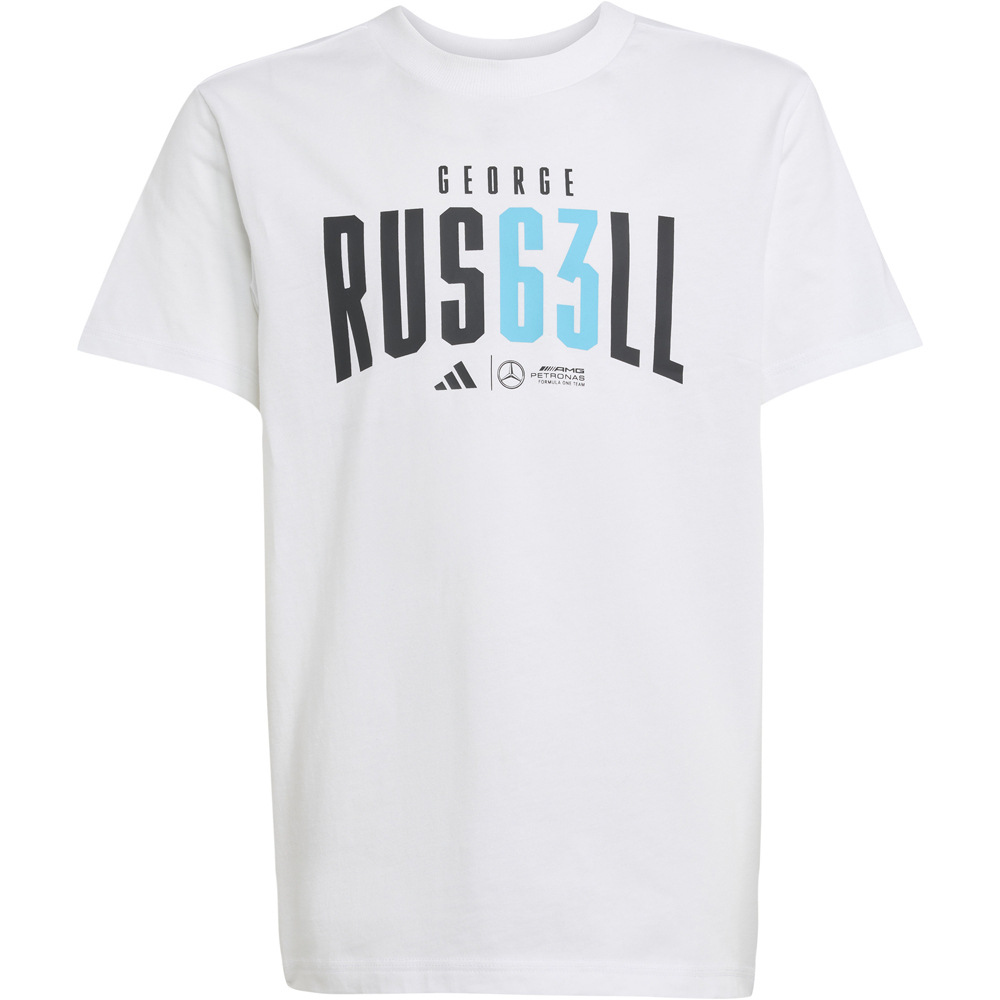 adidas camiseta manga corta niño MERCEDES AMG PETRONAS GEORGE RUSSELL vista frontal