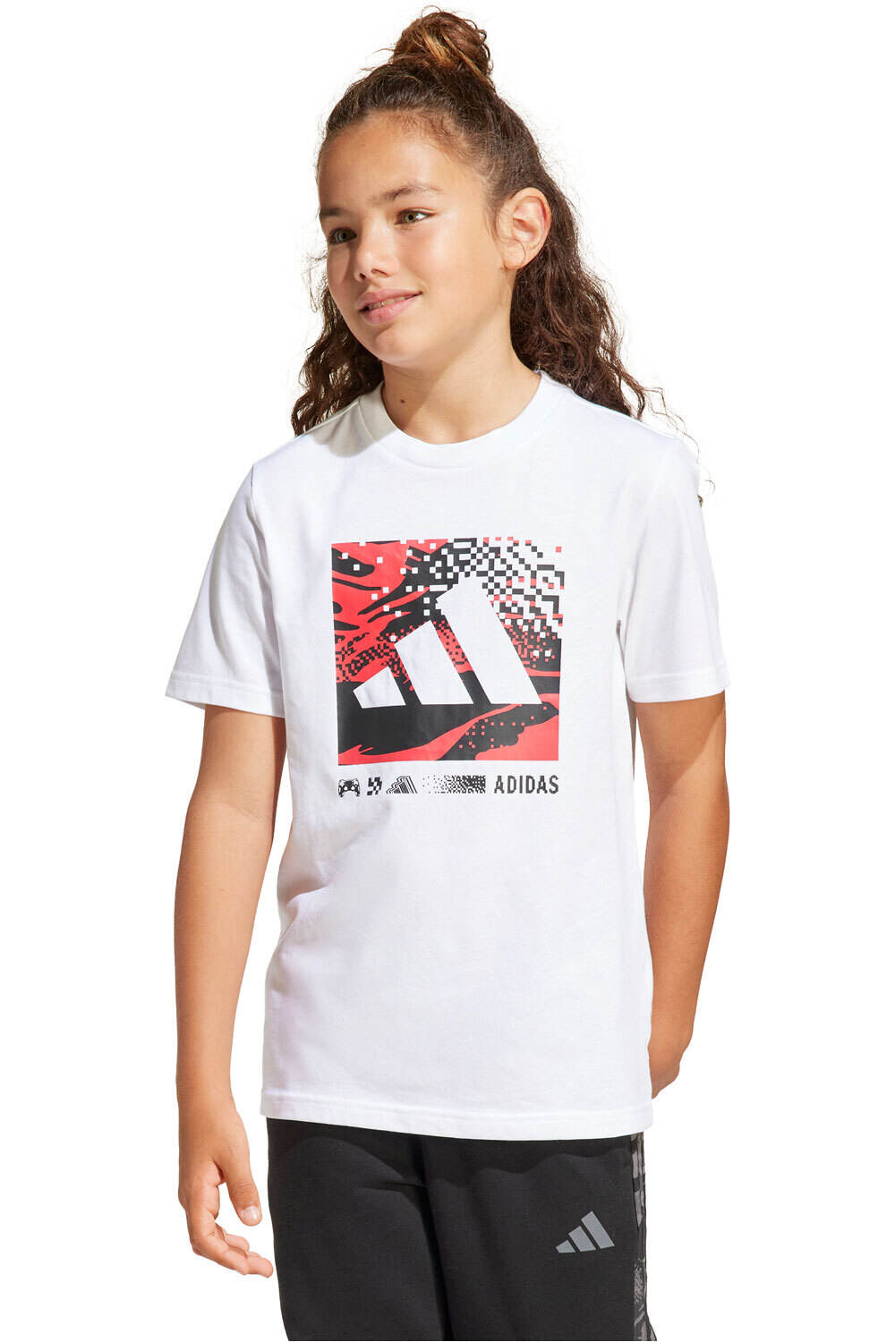 adidas camiseta manga corta niño X_J CAMO LOGO TEE vista frontal