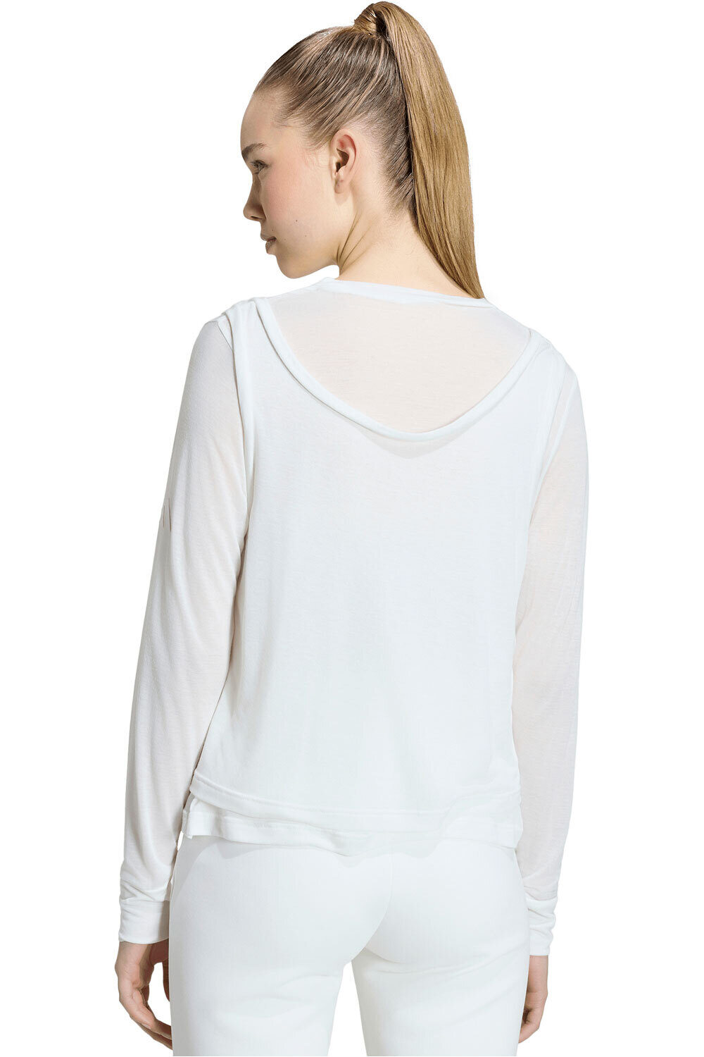 adidas camiseta manga larga mujer Camiseta MANGA LARGA SOFT LUX SHEER vista trasera