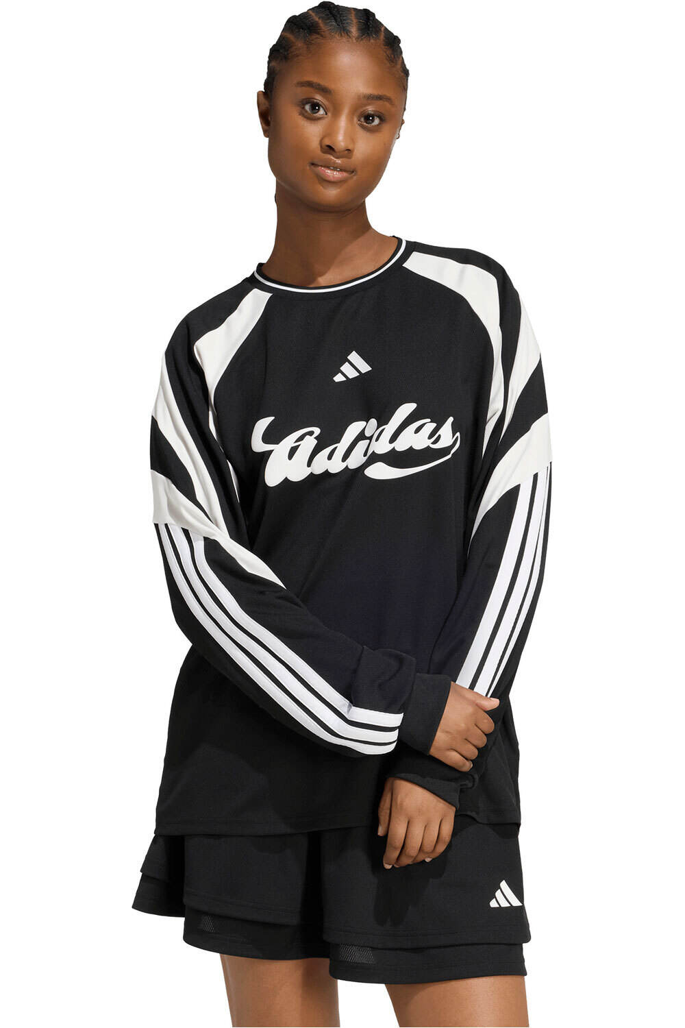 adidas camiseta manga larga mujer HOUSE OF TIRO vista frontal