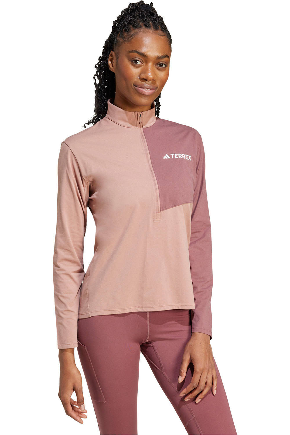 adidas camiseta montaña manga larga mujer Terrex Multi Climacool 1/2 Zip vista detalle