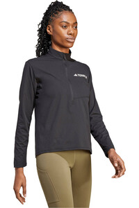 adidas camiseta montaña manga larga mujer TERREX MULTI CLIMACOOL 1/2 ZIP vista detalle