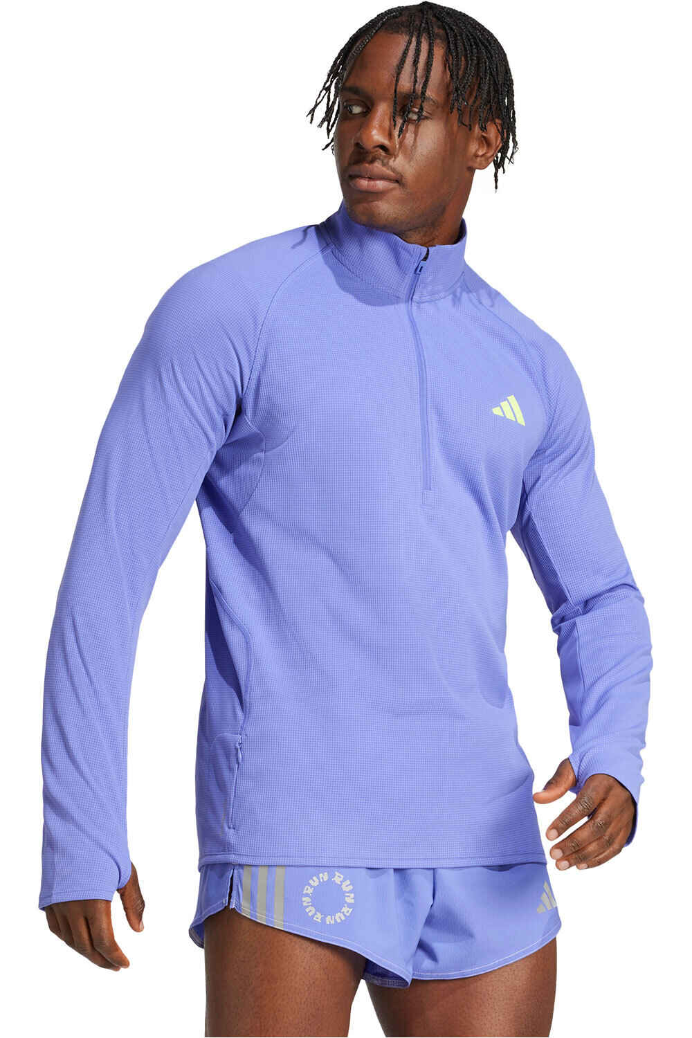 adidas camiseta técnica manga larga hombre ADIZERO 1/4 Z vista frontal