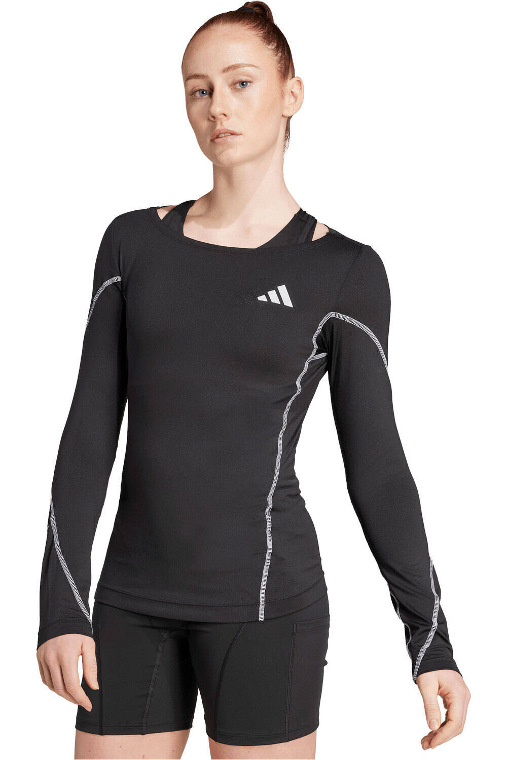 adidas camiseta técnica manga larga mujer ADIZERO BTN vista frontal