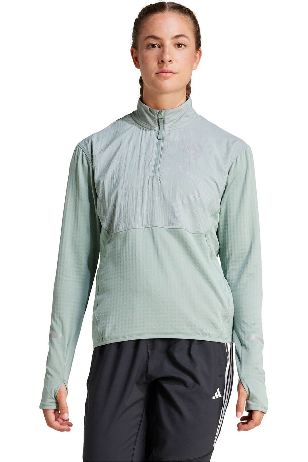 adidas camiseta técnica manga larga mujer ULT HIVIS 1/2 W vista frontal