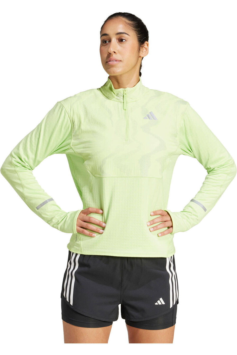 adidas camiseta técnica manga larga mujer ULT HIVIS 1/2 W vista frontal