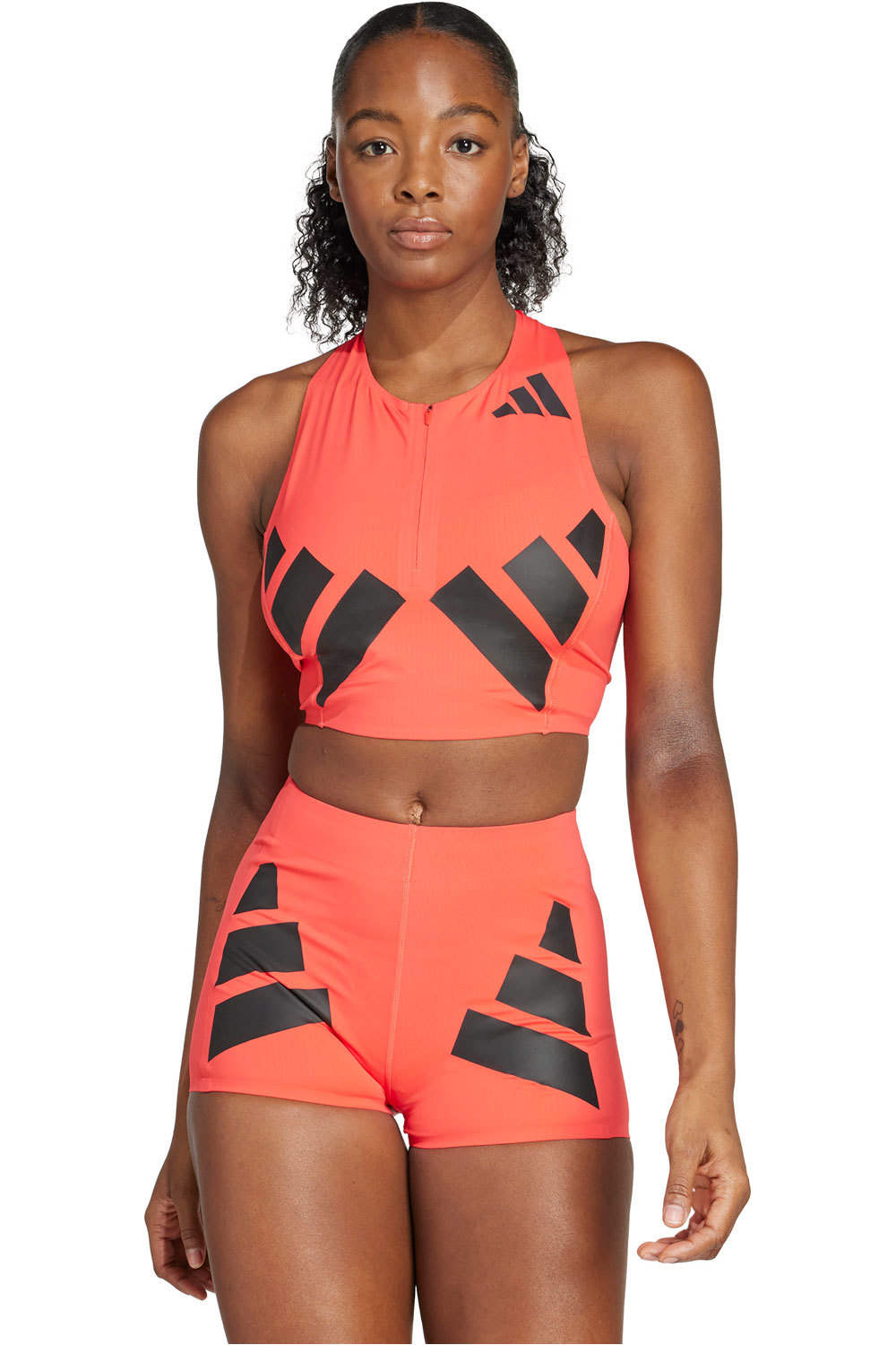 adidas camiseta técnica tirantes mujer Adizero Road to Records Crop Top vista frontal