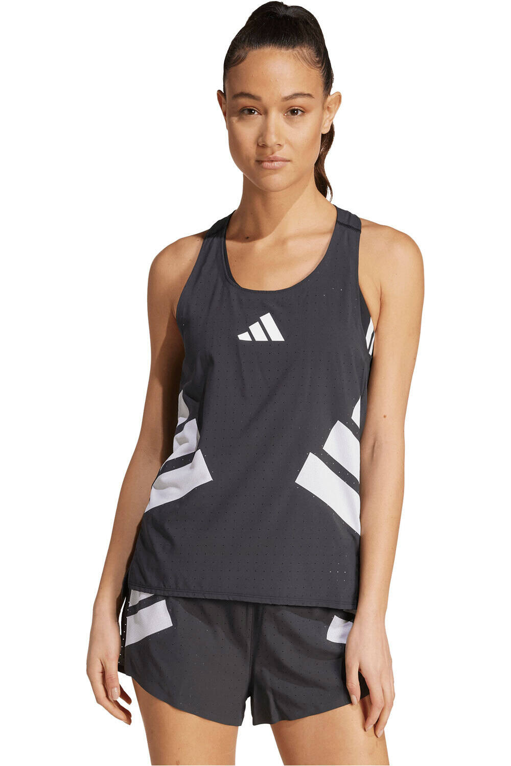 adidas camiseta técnica tirantes mujer Adizero Road to Records vista frontal