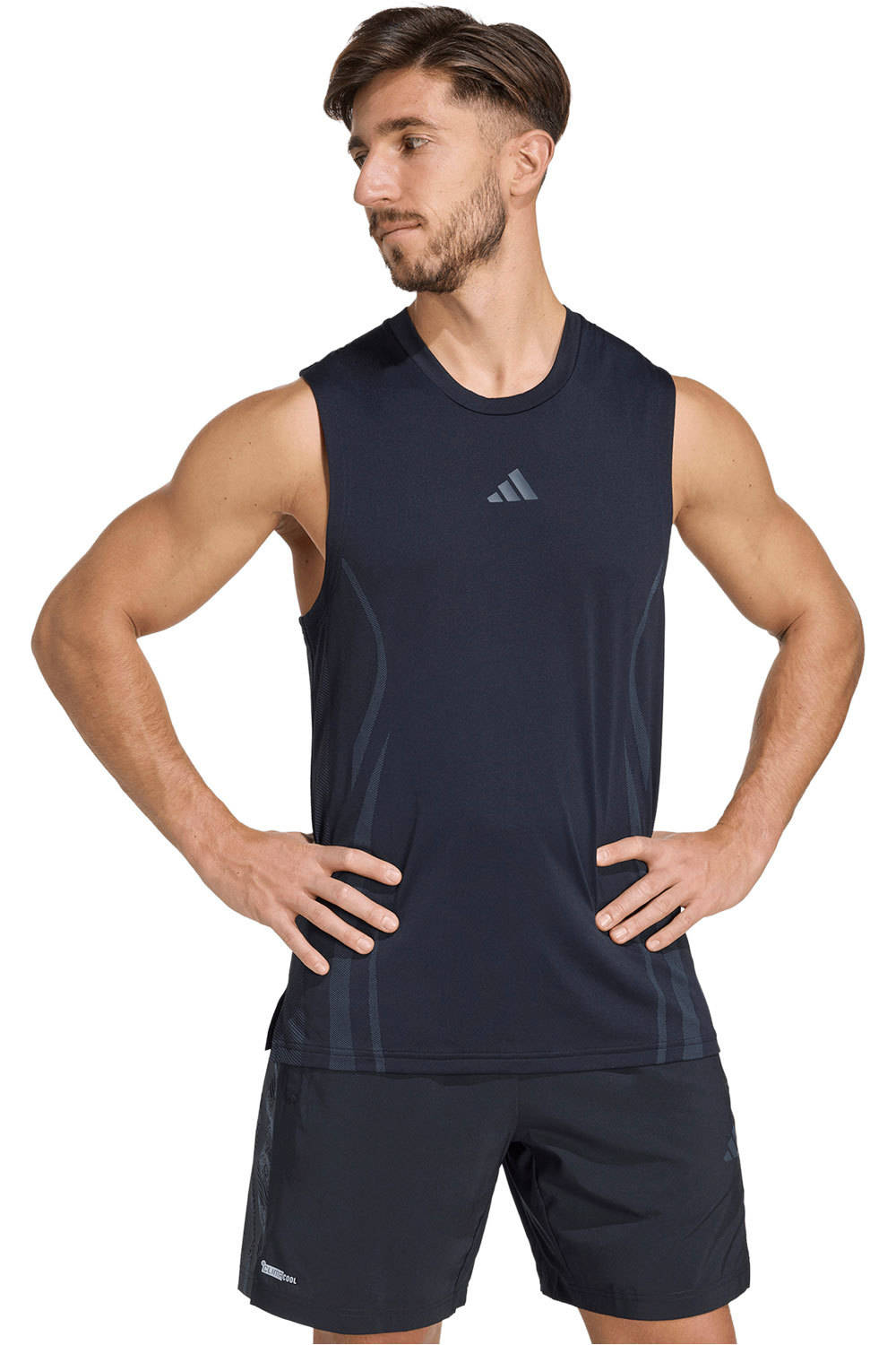 adidas camiseta tirantes fitness hombre AIRCHILL TANK vista frontal