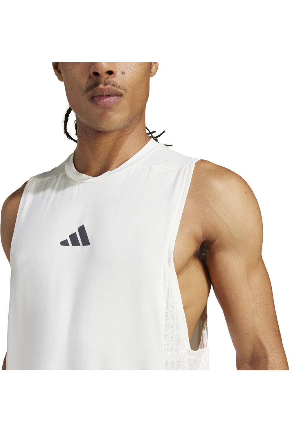 adidas camiseta tirantes fitness hombre D4T INT. TANK vista detalle