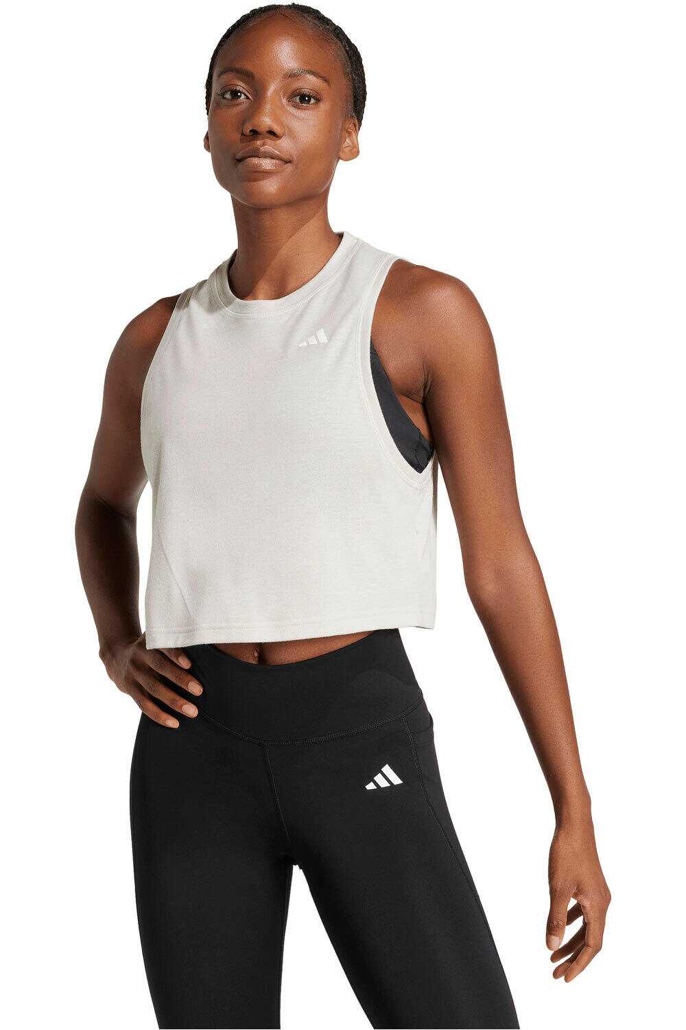 adidas camiseta tirantes fitness mujer ESSENTIALS BOXY WORKOUT vista frontal