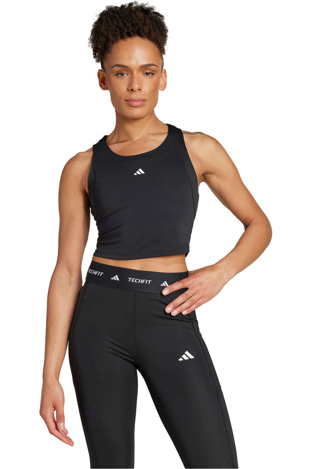 adidas camiseta tirantes fitness mujer TF CROP TK vista frontal