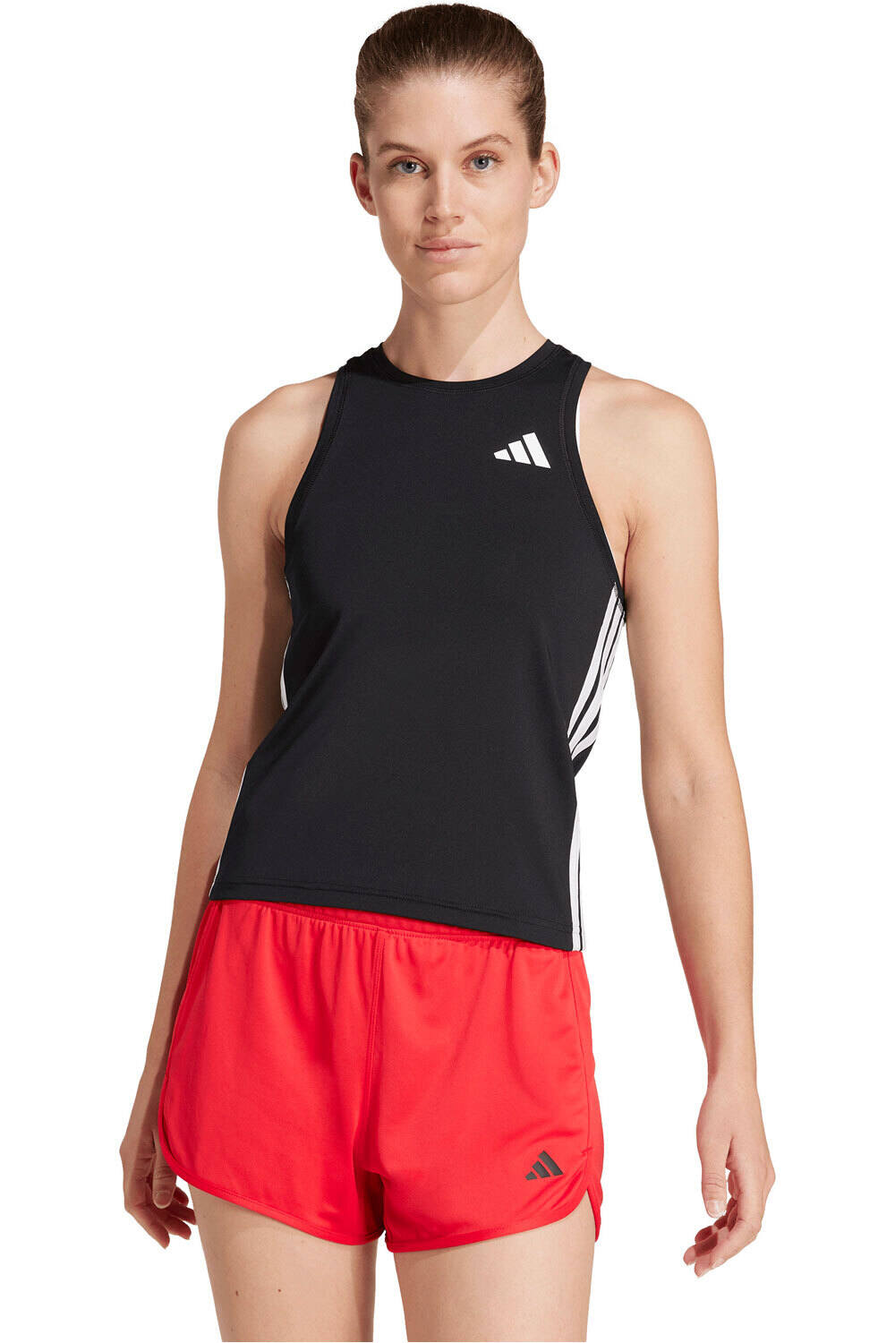 adidas camiseta tirantes fitness mujer TRAIN ESSENTIALS WORKOUT 3 BANDAS vista frontal