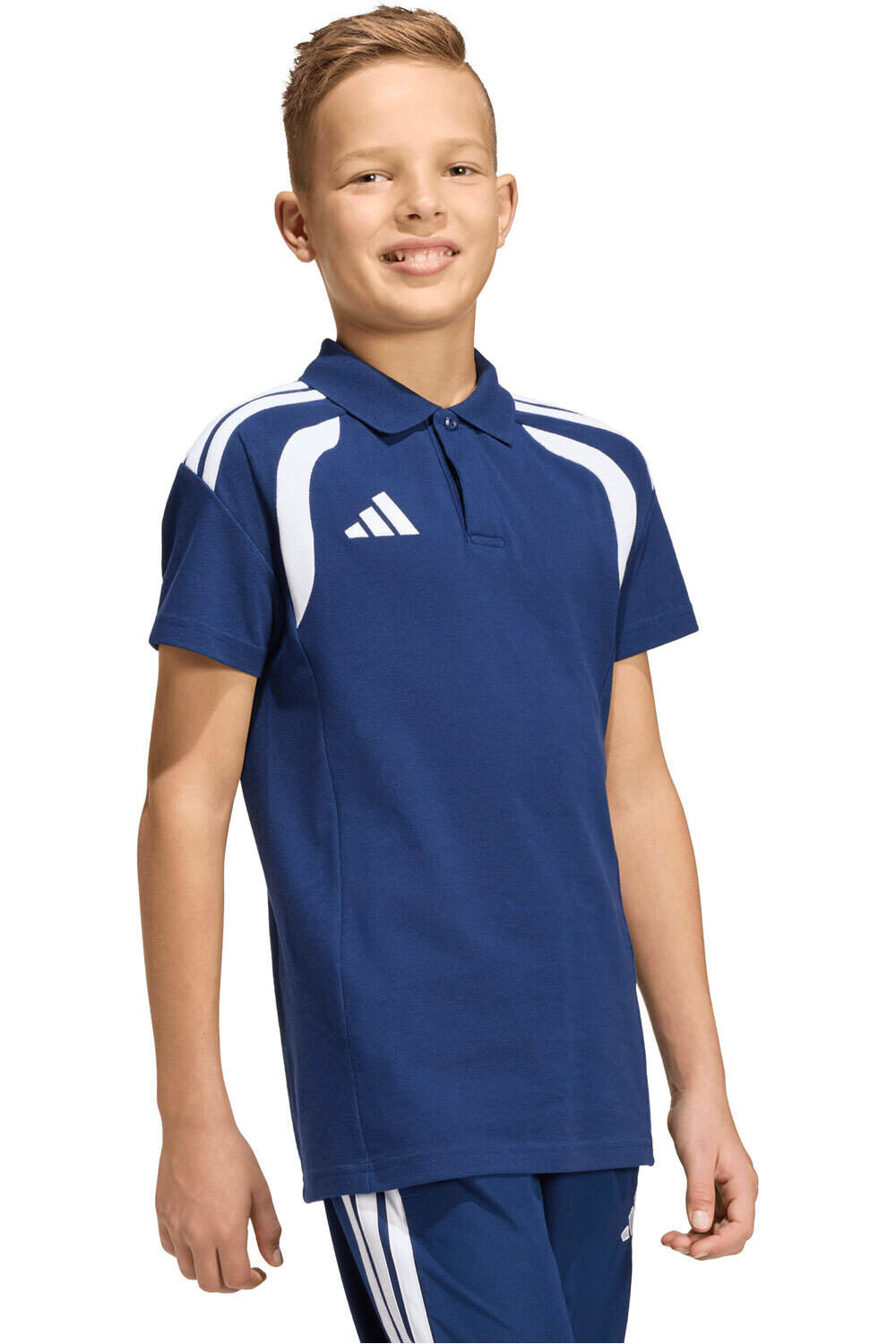 adidas camisetas entrenamiento futbol manga corta niño Polo Tiro26 League vista frontal