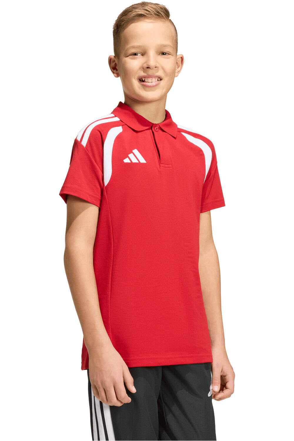adidas camisetas entrenamiento futbol manga corta niño Polo Tiro26 League vista frontal