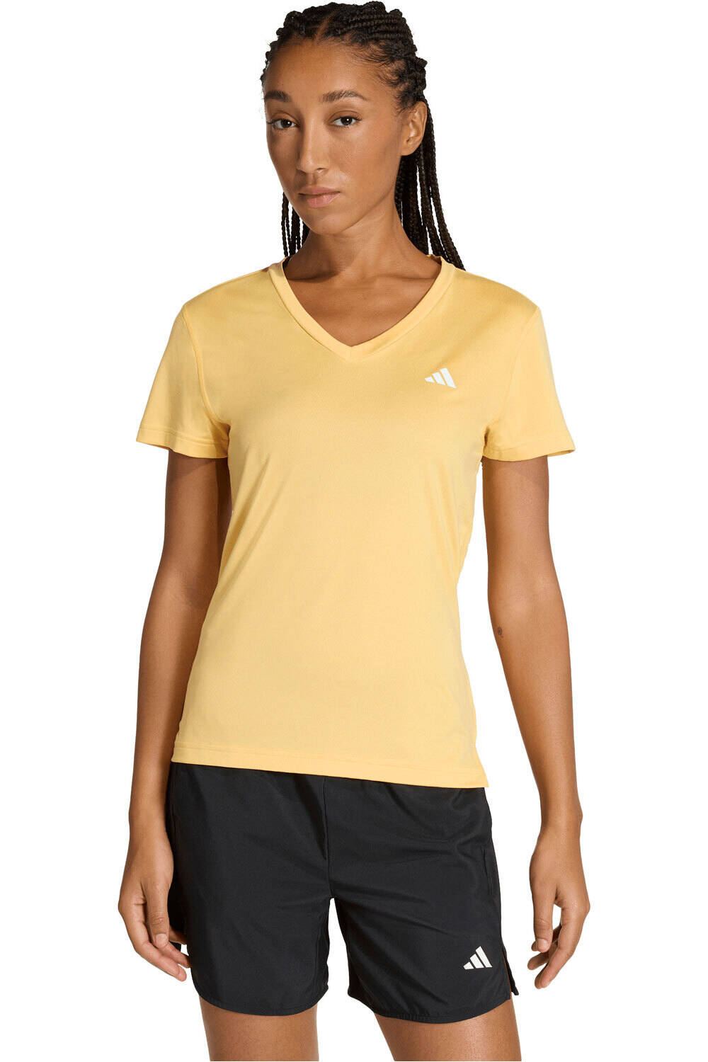 adidas camisetas fitness mujer CUELLO PICO ESSENTIALS vista frontal