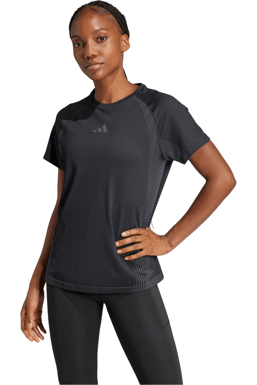 adidas camisetas fitness mujer DE PUNTO SIN COSTURAS vista frontal