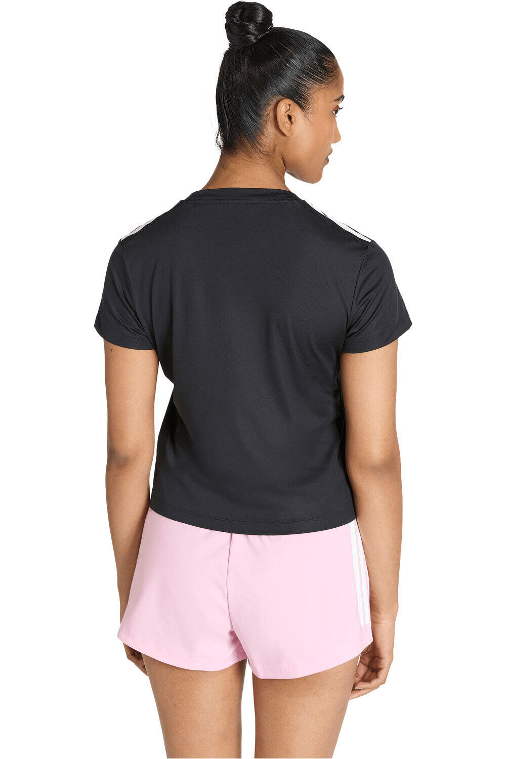 adidas camisetas fitness mujer HYPERGLAM 3 STRIPES vista trasera