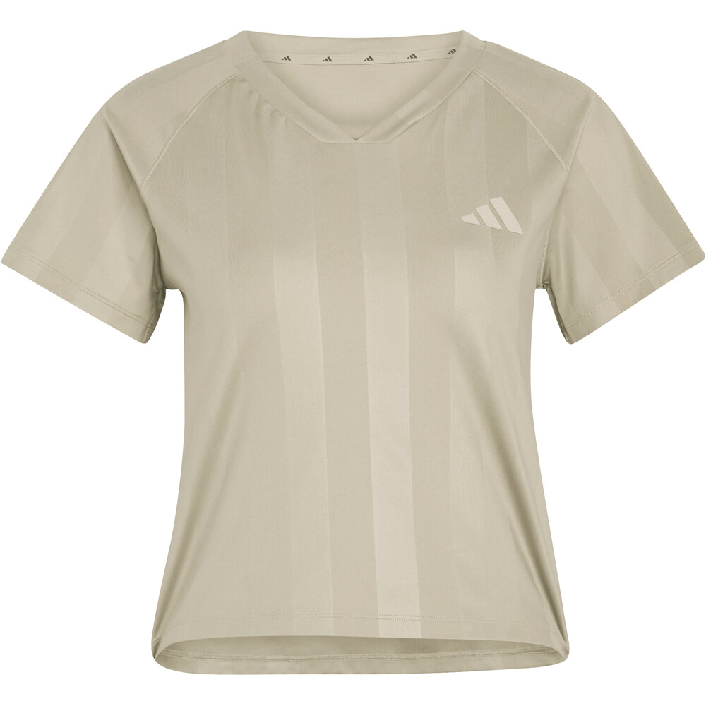 adidas camisetas fitness mujer HYPERGLAM EMBOSS CON LAS 3 BANDAS vista frontal