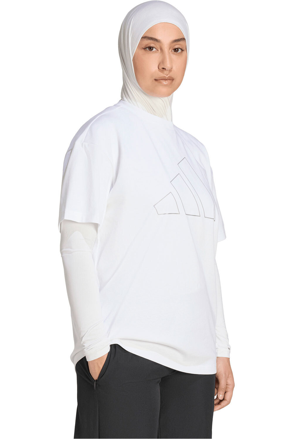 adidas camisetas fitness mujer LOGOTIPO GIGANTE POWER ESSENTIALS vista frontal