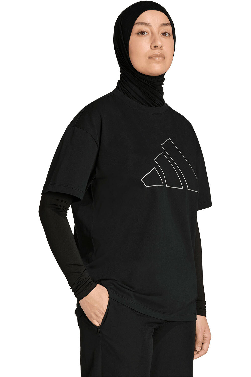 adidas camisetas fitness mujer LOGOTIPO GIGANTE POWER ESSENTIALS vista frontal