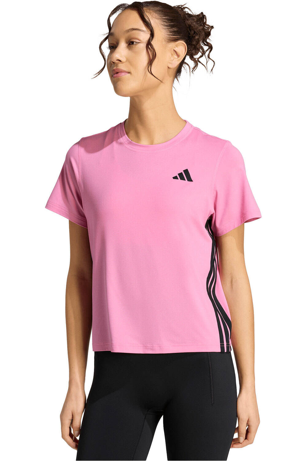 adidas camisetas fitness mujer TRAIN ESSENTIALS WORKOUT 3 BANDAS vista frontal