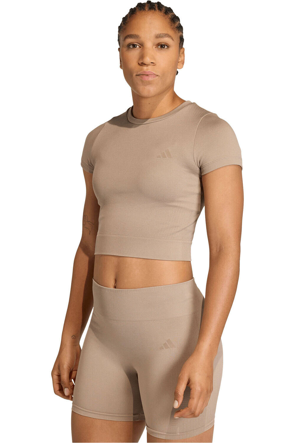 adidas camisetas fitness mujer WE KNIT TEE vista frontal