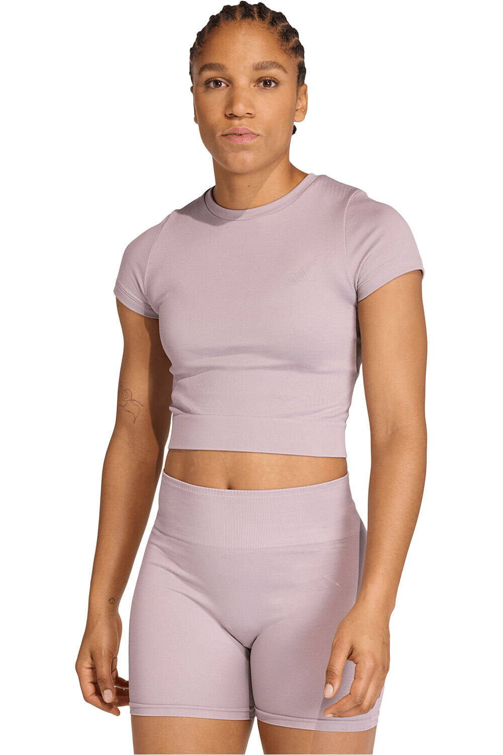 adidas camisetas fitness mujer WE KNIT TEE vista frontal