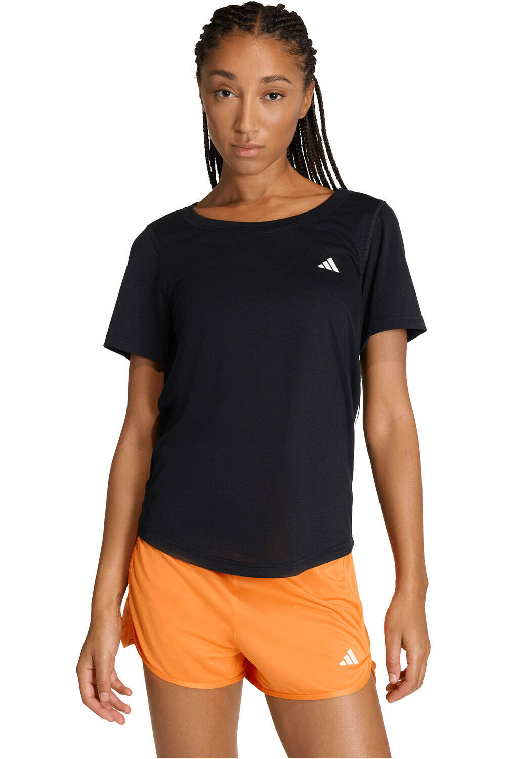 adidas camisetas fitness mujer Y ESCOTE HONDO ESSENTIALS MINIMAL vista frontal