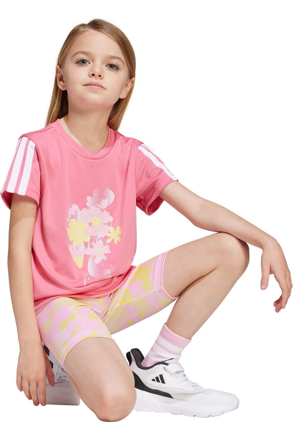 adidas chándal junior niña Train Essentials Flower Print Set Kids vista detalle