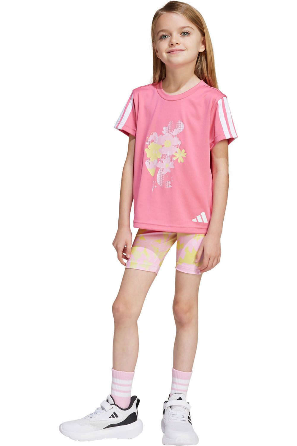 adidas chándal junior niña Train Essentials Flower Print Set Kids vista frontal