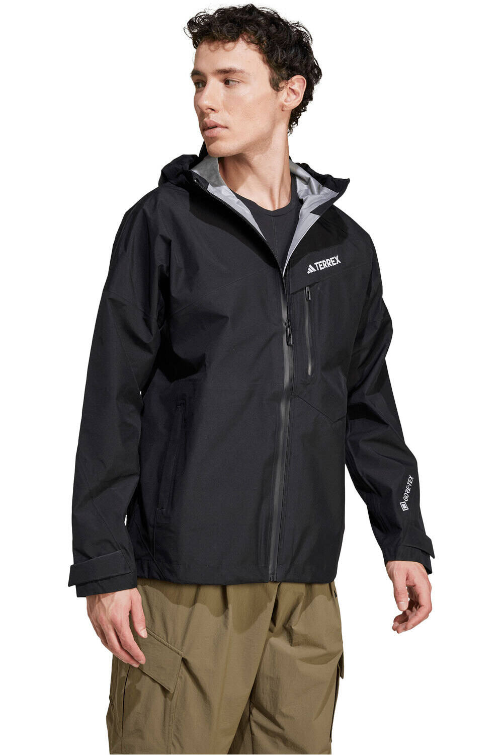 adidas chaqueta impermeable hombre TERREX TECHROCK 3 LAYER vista detalle
