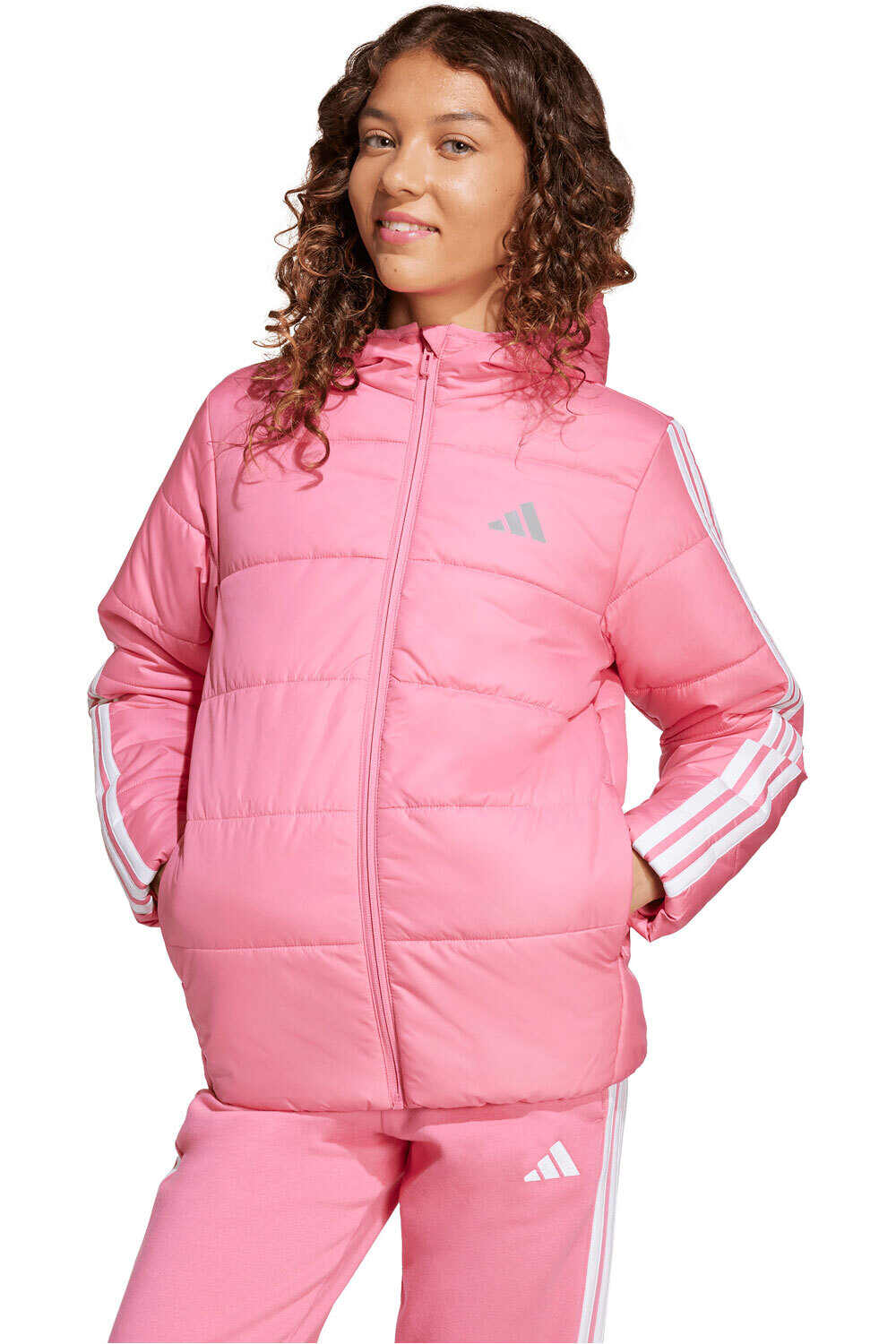 adidas chaqueta niña ESSENTIALS 3 BANDAS vista frontal