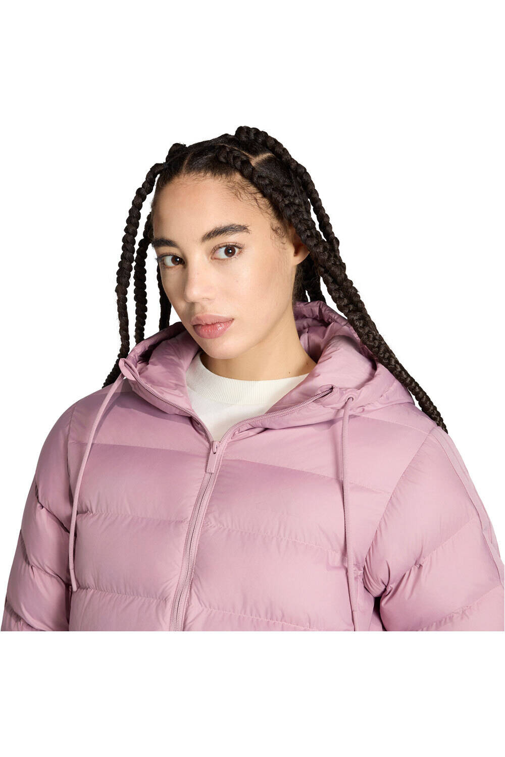 adidas chaqueta outdoor mujer Anorak capucha Essential CLIMAWARM 3S vista detalle