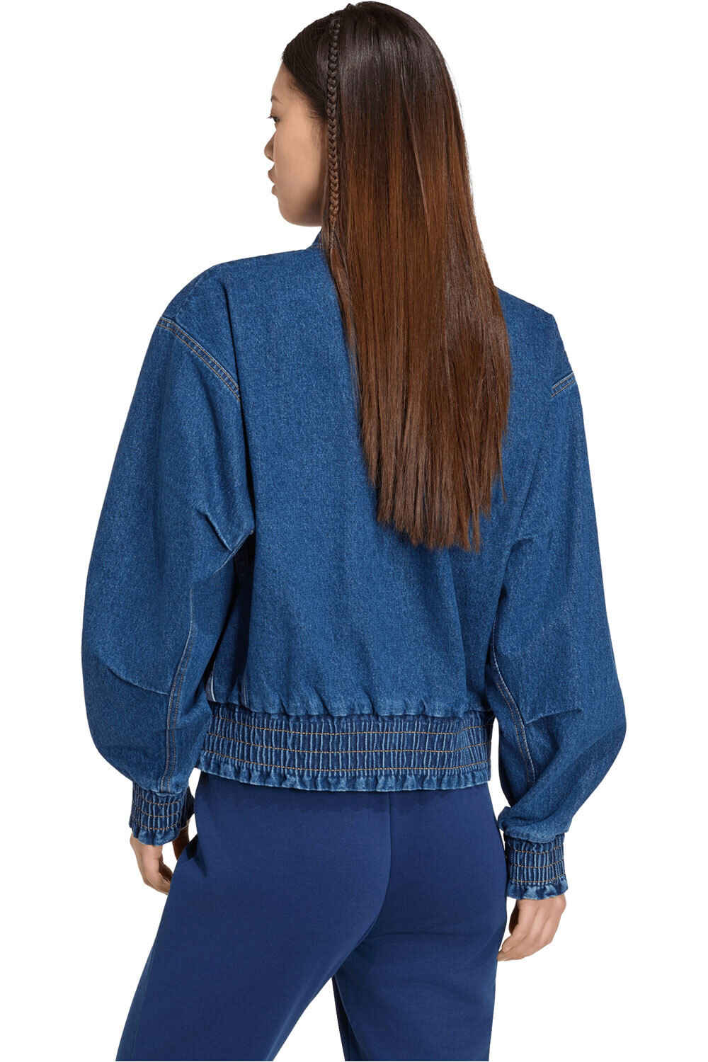 adidas chaquetas mujer Chaqueta Stadium Washed Denim vista trasera
