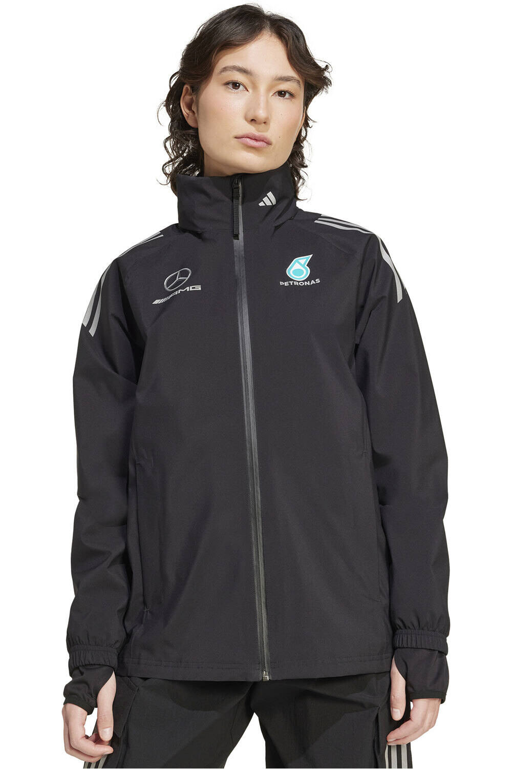 adidas chubasquero mujer MERCEDES AMG PETRONAS F1 MECHANICS vista frontal