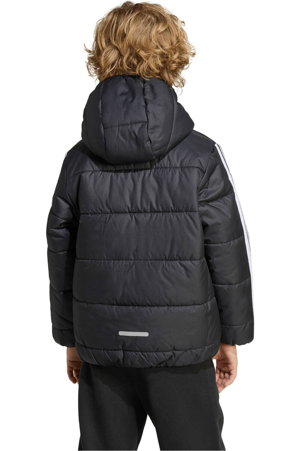 adidas chubasquero niño ESSENTIALS 3 STRIPES vista trasera