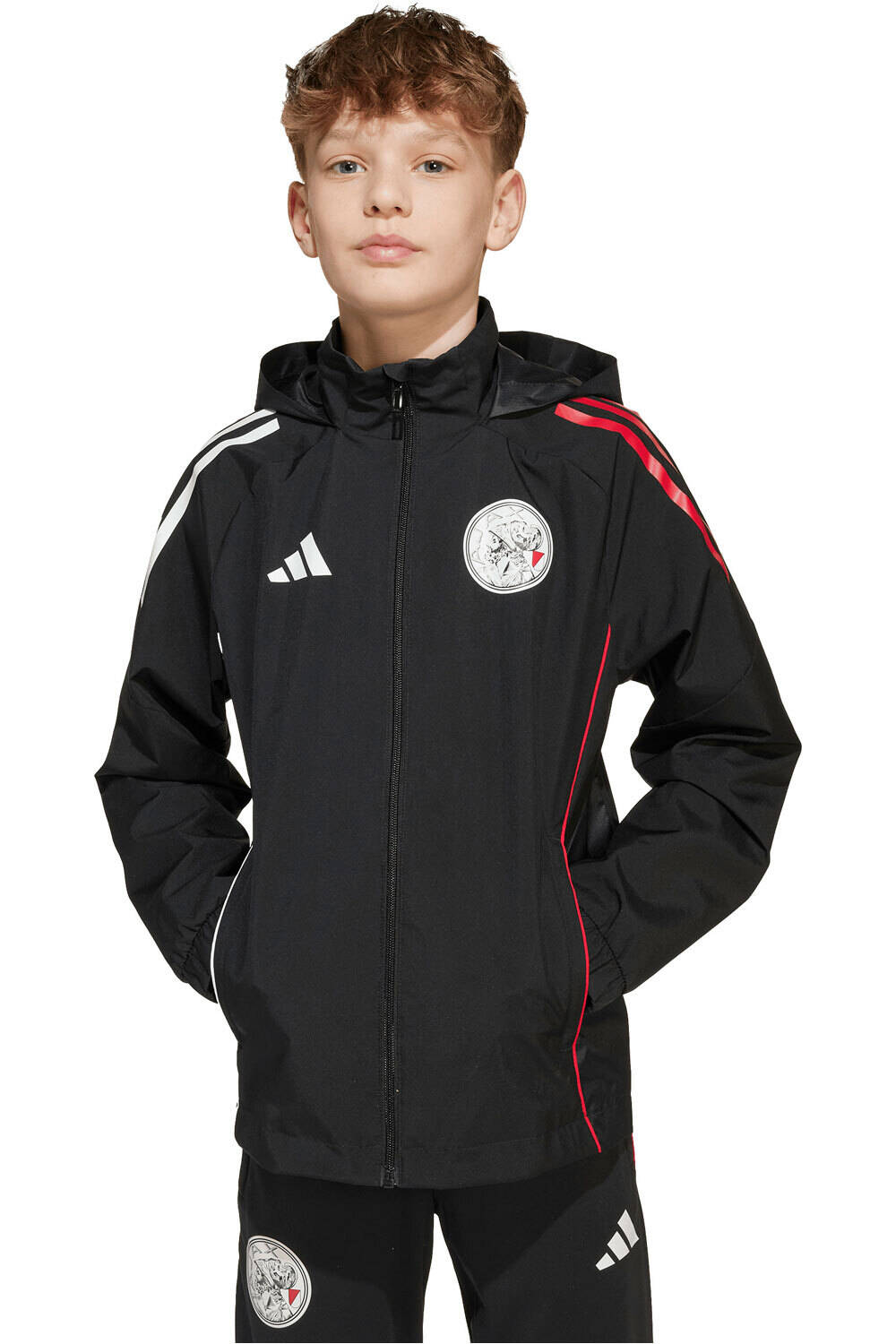 adidas chubasquero y chaquetones entrenamiento fútbol niño AJAX AMSTERDAM 25/26 vista frontal