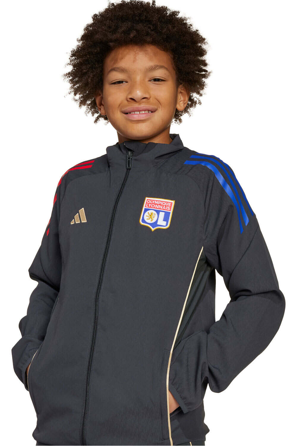 adidas chubasquero y chaquetones entrenamiento fútbol niño O.LYON 26 PRE JKT Y vista detalle