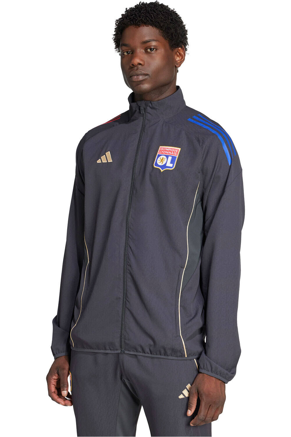 adidas chubasqueros y chaquetones entrenamiento fútbol OLYMPIQUE DE LYON 25/26 TIRO25 vista frontal