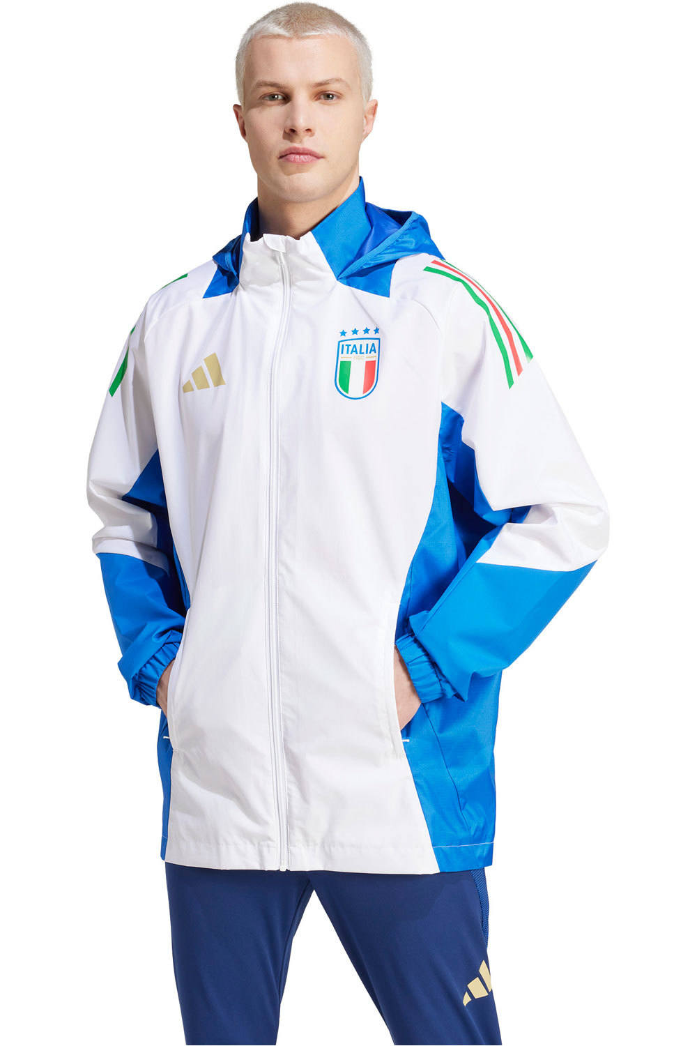 adidas chubasqueros y chaquetones entrenamiento fútbol Tiro 24 Competition All-Weather Italia vista frontal