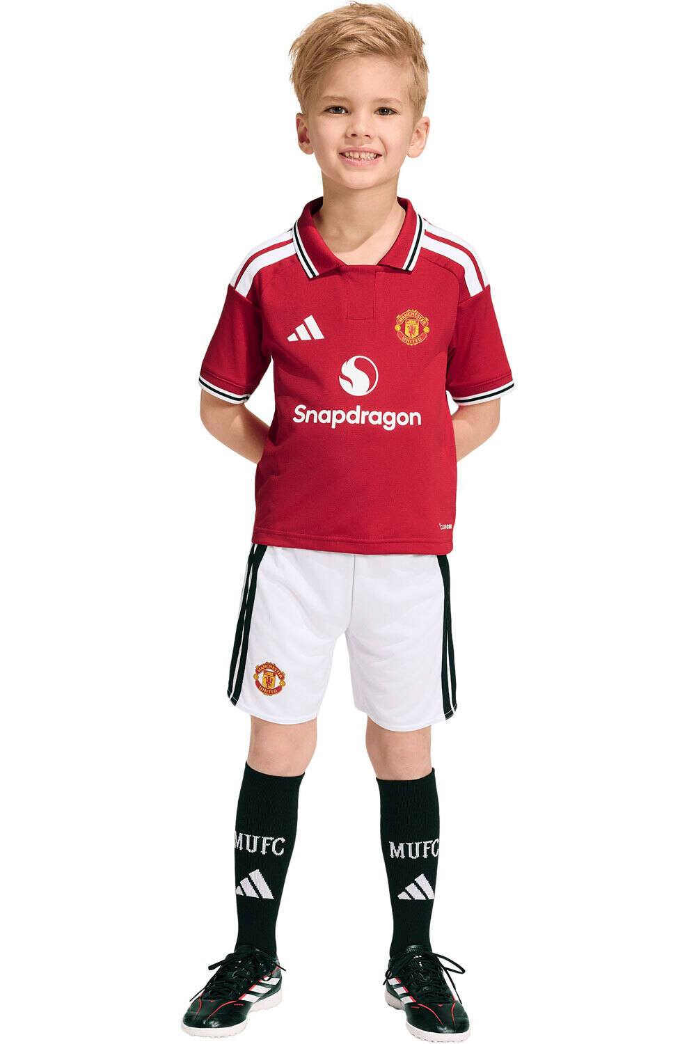 adidas equipación fútbol niño MANCHESTER UNITED 2627 1a EQUIPACIN vista frontal